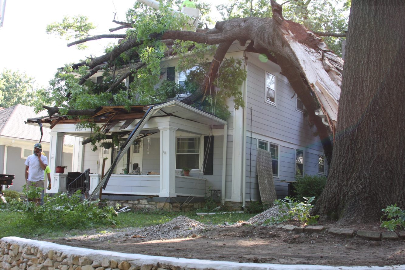 Storm damaged tree removal in Kansas City Metro