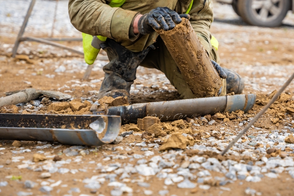 arborist taking a soil sample 